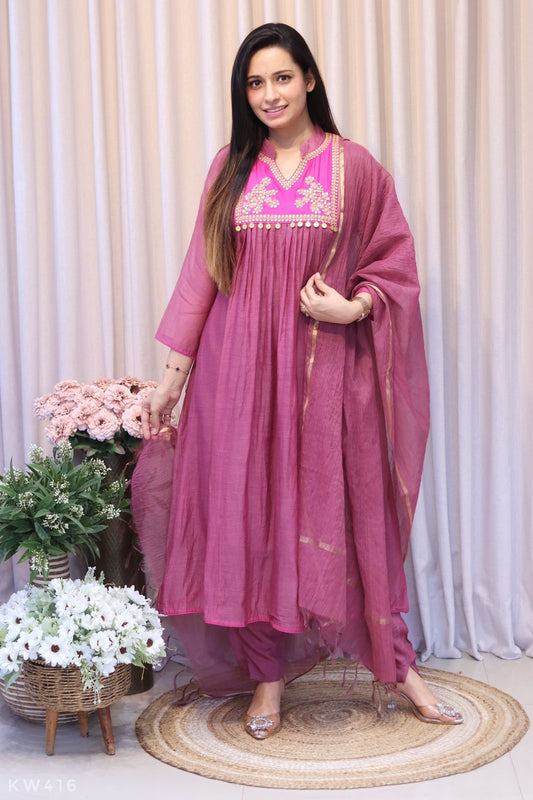 Pure Mul Chanderi  Suit