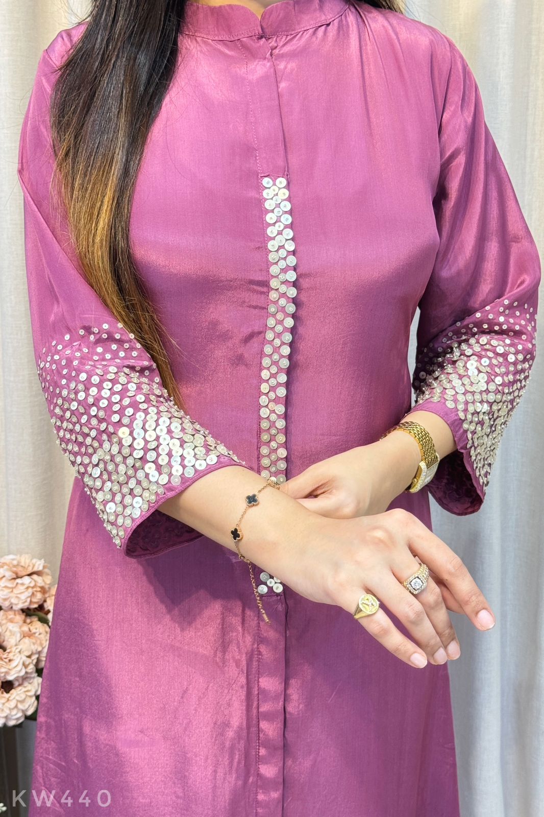 Pure Crape Silk  ALine Kurti And Pant