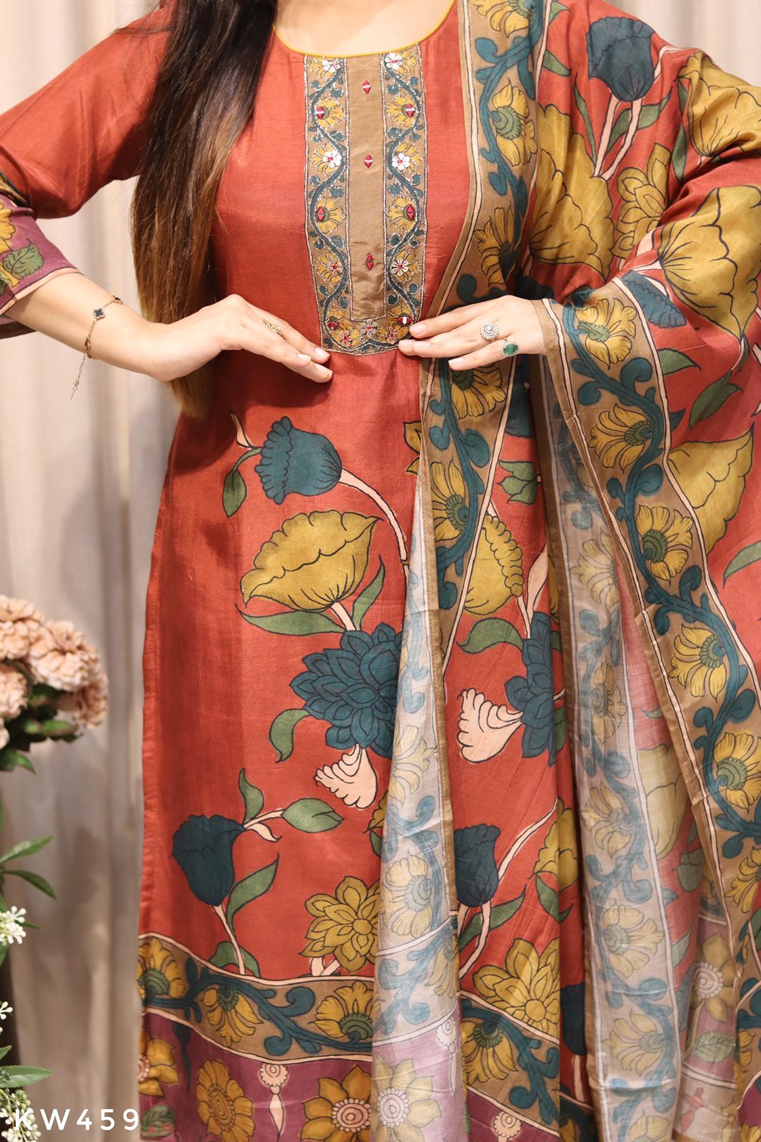 Pure Muslin Silk Kurti Set