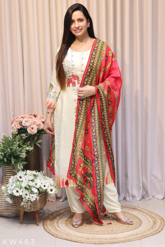 Pure Gucchi Silk Kurti Set
