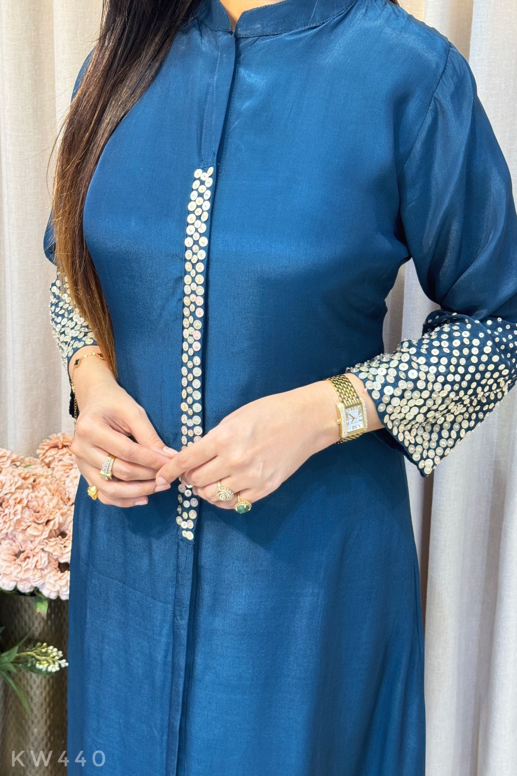 Pure Crape Silk  ALine Kurti And Pant